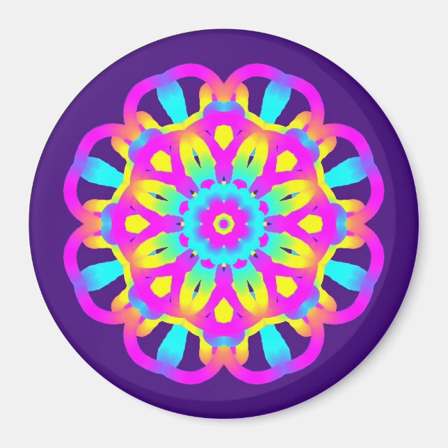 Íman Corante roxo, rosa e amarelo (Frente)