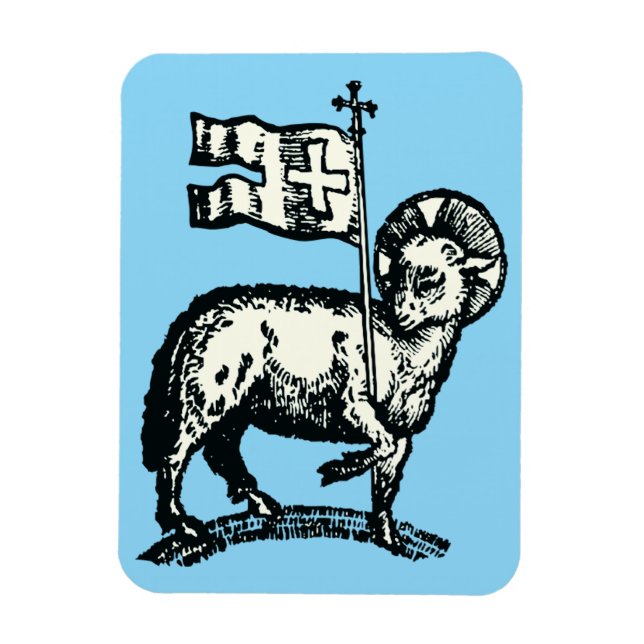 Íman Cordeiro de Deus símbolo da fé cristã (Vertical)