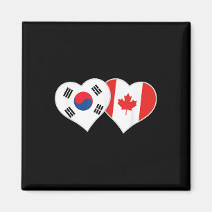 Íman Coreano canadense Flag Heart Coreia do Sul Canadá