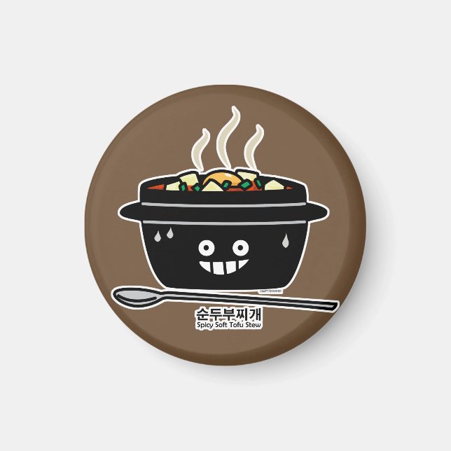 Íman Coreano Spicy soft Tofu Stew sopa Sundubu jigae (Frente)