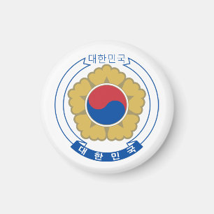 Íman Coreia do Sul e Casaco coreano de armas, bandeira/