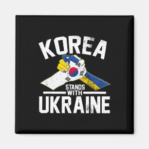 Íman Coreia Fica Com a Ucrânia Bandeira Ucraniana Corea