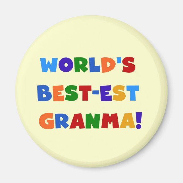 Íman Cores brilhantes do Melhor-est Granma do mundo (Frente)