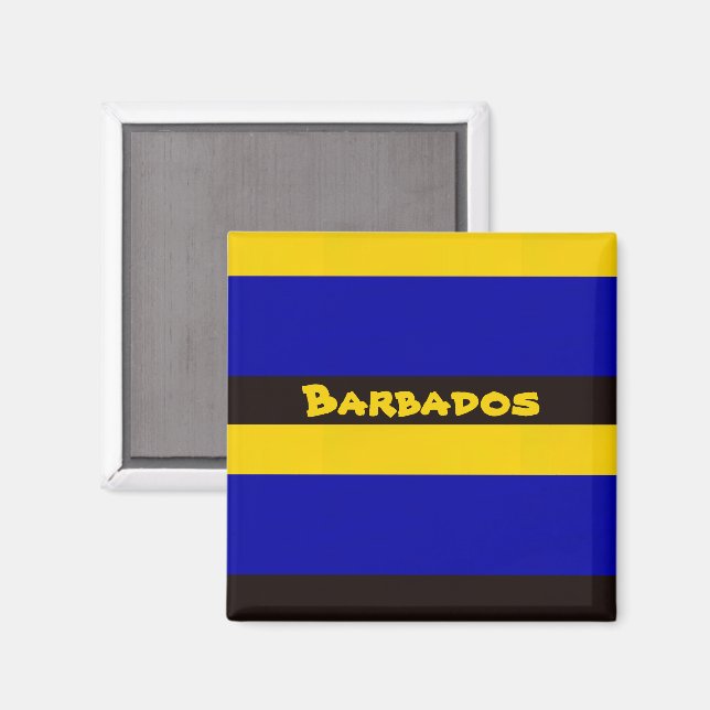 Íman Cores da Faixa de Barbados (Front/Back)