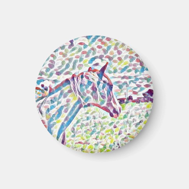 Íman Cores De Cavalo Da Vida, Magneta (Frente)