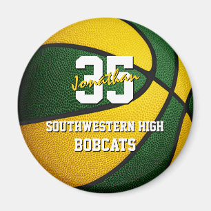 Íman cores do clube de basquetebol em ouro verde