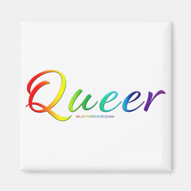 Íman Cores do orgulho queer de SlipperyJoe palavra símb (Frente)