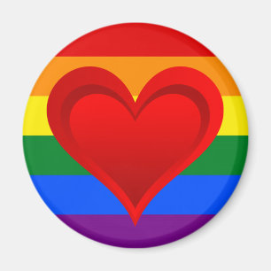 Íman CORES DO RAINBOW FLAG e coração vermelho + suas id