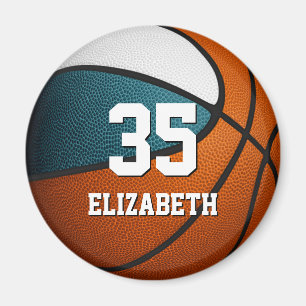 Íman cores do time de basquetebol infantil branco