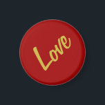 Íman Cores Douradas Vermelhas Escarlate Adoram Caligraf<br><div class="desc">Você pode mudar facilmente as fontes e as cores. Você também pode adicionar seu logotipo e a imagem de fundo conforme desejar.</div>