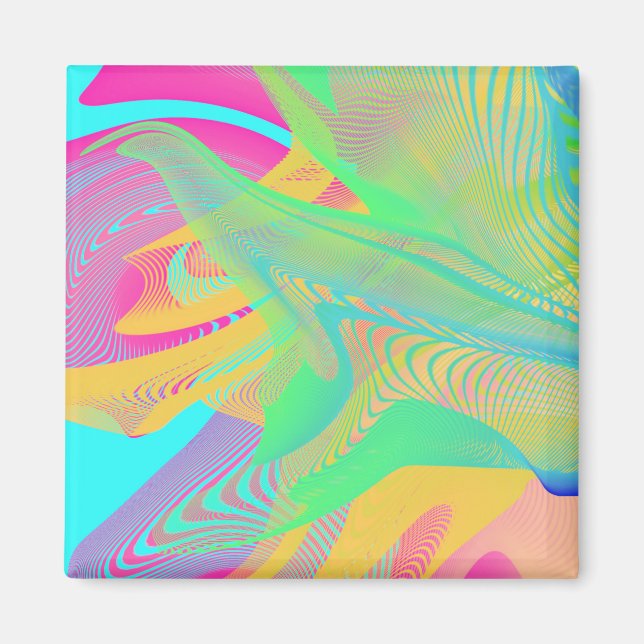 Íman CORES FLUO - Arte Fractal - (Frente)