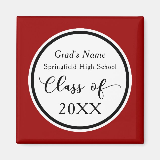 Íman Cores Personalizadas da Escola do Graduado (Frente)
