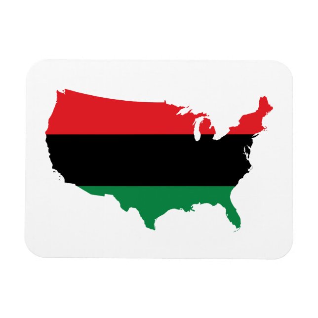 Íman Cores Vermelhas, Pretas e Verde - Afro-Americano (Horizontal)