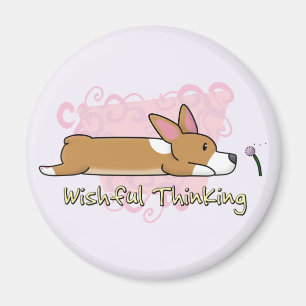 Íman Corgi ansioso pensando o ímã
