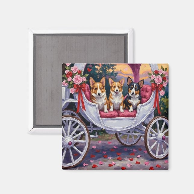 Íman Corgi Cachorro Dia dos Namorados  (Front/Back)
