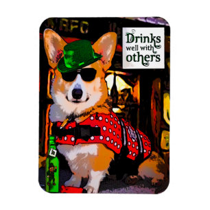 Íman Corgi do Dia de São Patrício