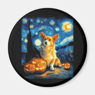 Íman Corgi Dog Lovers Painting of van gogh starry night