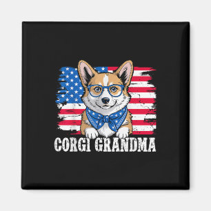 Íman Corgi Grandma Usa Cão Patriótico Ao Longo De 4 De