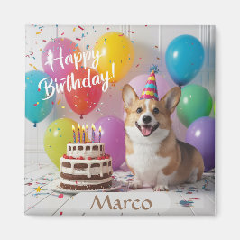 Íman Corgi Happy Birthday