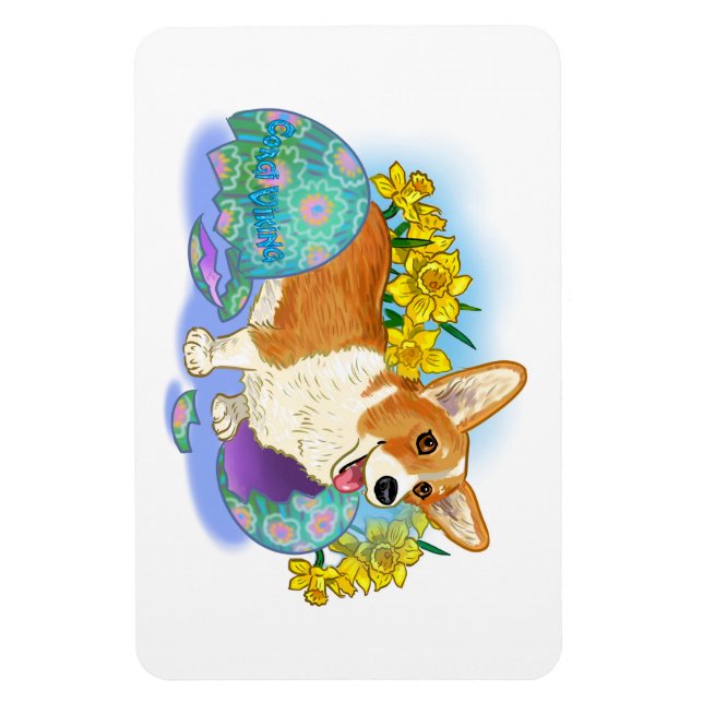 Íman Corgi Páscoa (Vertical)
