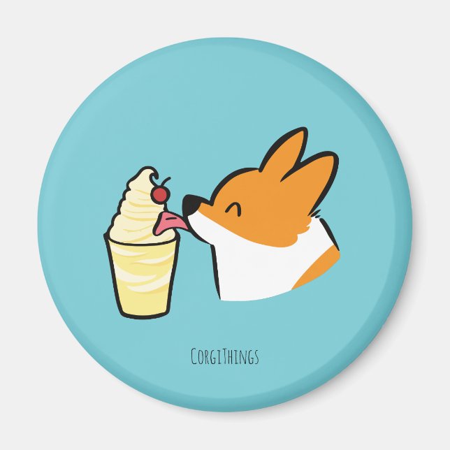 Íman Corgi Pineapple Dole Whip Magnet (Frente)
