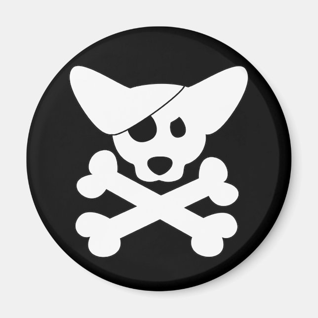 Íman Corgi Skull & Crossbones Magnet (Frente)