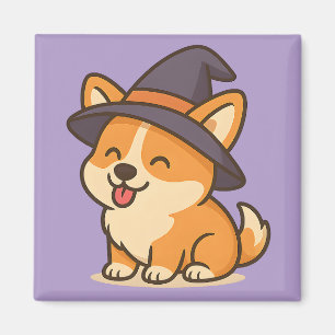 Íman Corgi Witch Magnets Decoração de cozinha mágica