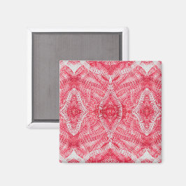 Íman Corner Abstract Bright Red White Watercolor Art