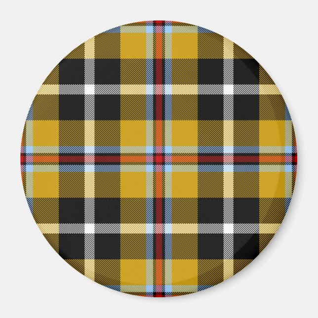 Íman Cornish National Tartan Yellow and Black Xadrez (Frente)