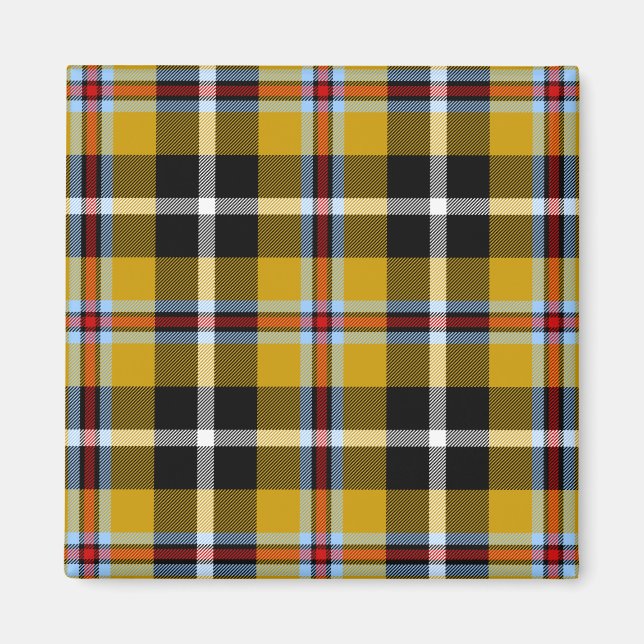 Íman Cornish National Tartan Yellow and Black Xadrez (Frente)