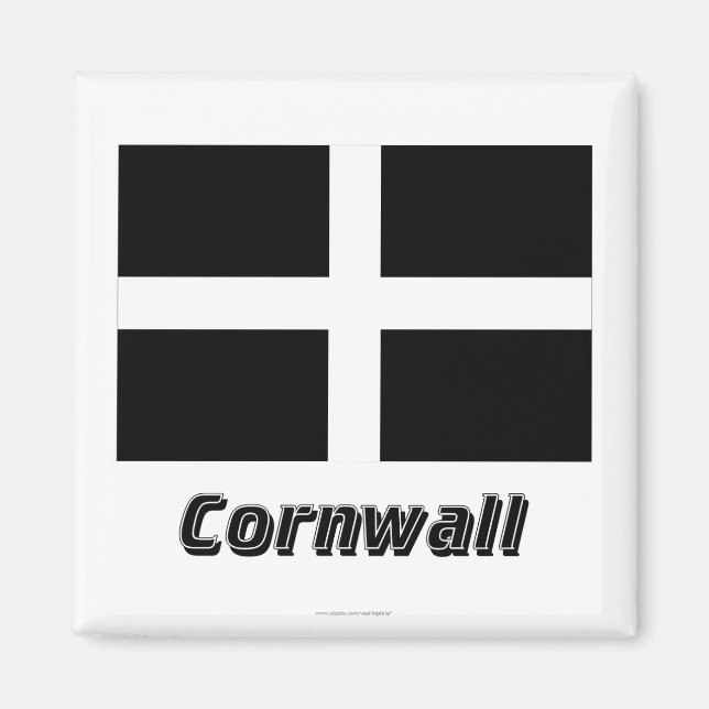 Íman Cornwall Flag com Nome (Frente)