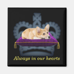 Íman Coroa de almofada Rainha Corgi personalizável