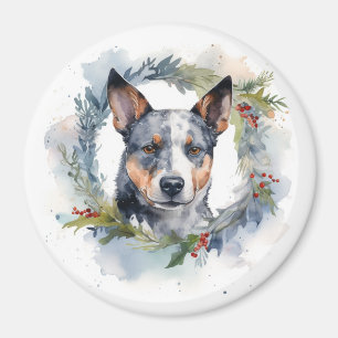 Íman Coroa de Natal Blue Heeler Festiva Pupila