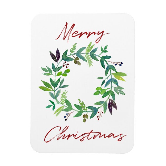 Íman Coroa de Natal em Aquarela (Vertical)