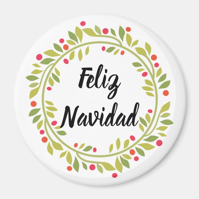 Íman Coroa de Natal Feliz Navidad Natal (Frente)