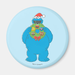Íman Coroa de Natal Vintage do Monstro dos Biscoitos