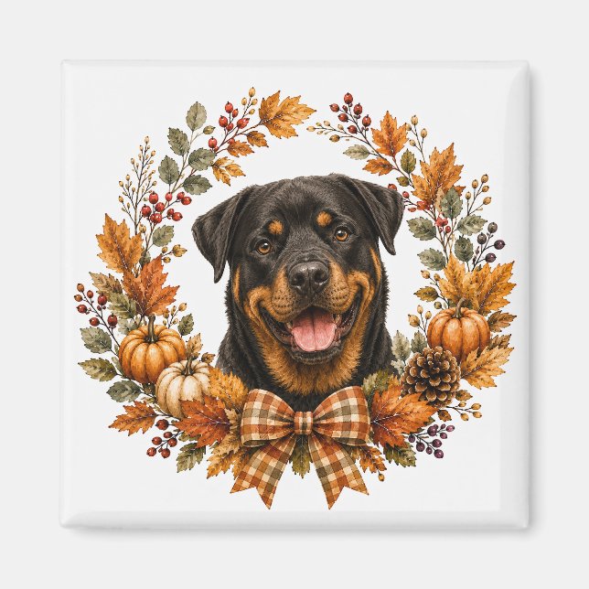 Íman Coroa de Outono de Rottweiler (Frente)