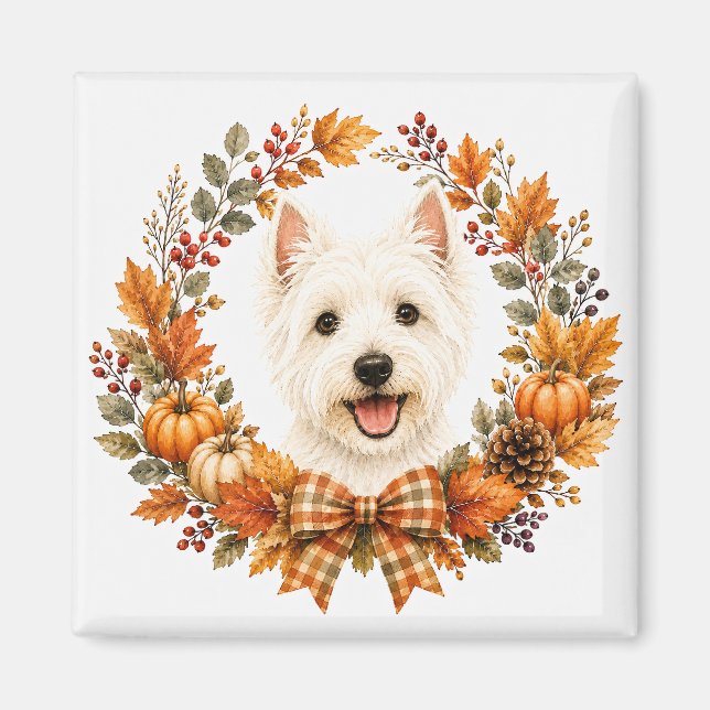 Íman Coroa de Outono Westie (Frente)