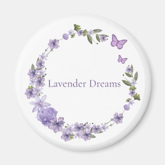 Íman Coroa Floral de Lavanda Design Botânico