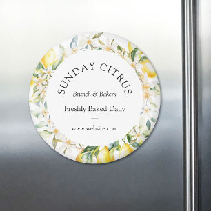 Íman Coroa Floral de Limões Amarelos e Flores Brancas