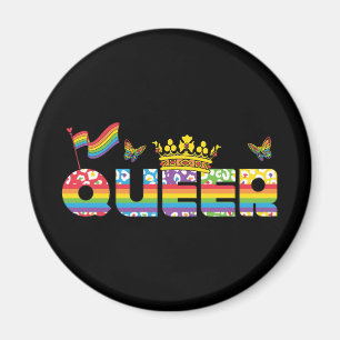 Íman Coroa Rainbow com Bandeira e Borboletas