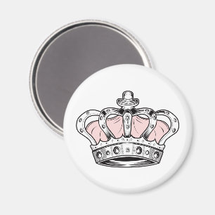 Íman Coroa Real Rosa Rainha Estética   Princesa Feminin