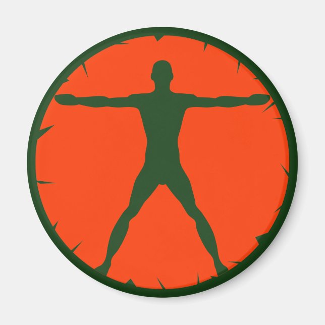 Íman Corpo Madness Malhação Verde Laranja Redondo (Frente)