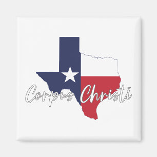 Íman Corpus Christi, Texas Flag Map Magnet