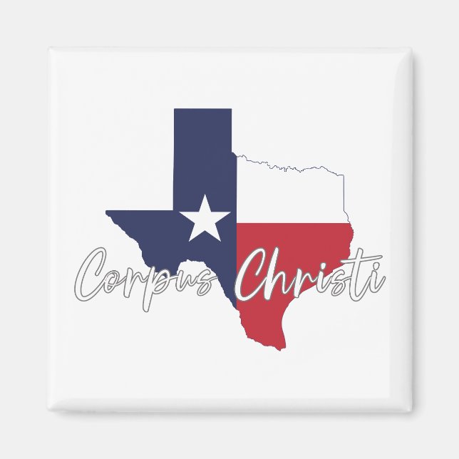 Íman Corpus Christi, Texas Flag Map Magnet (Frente)