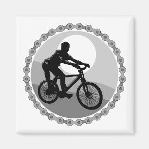 Íman corrente de bicicleta de montanha em tons de cinza