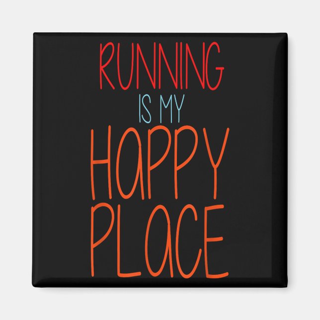 Íman Correr É O Meu Lugar Feliz, Funny Marathon Runner (Frente)