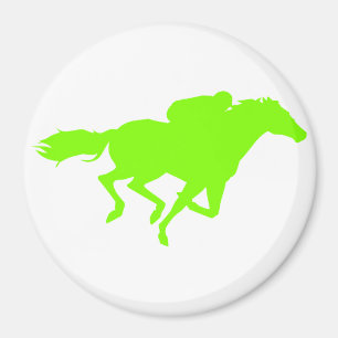 Íman Corrida de cavalos verde Chartreuse, de néon
