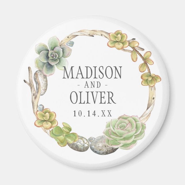 Íman Corrida de Suculentes, Perucas e Pedras | Casament (Frente)