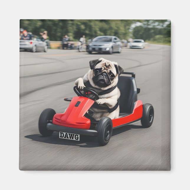 Íman Corrida Pug go-kart (Frente)